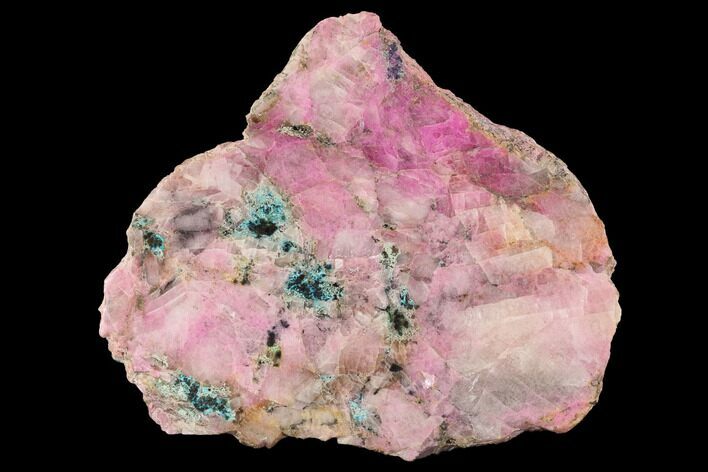 Polished Cobaltoan Calcite & Chrysocolla Slab - Congo #95009